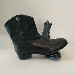 Frye Women's Melissa Button Black Ankle Boots